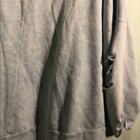 Light Blue Ripped Sweatshirt - Picture 5 of 6
